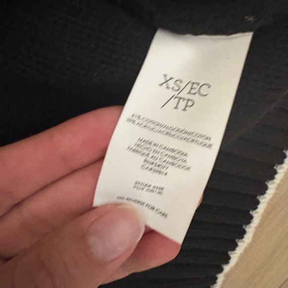 CAbi Black and Cream Crewneck Sweater - Picture 4 of 4